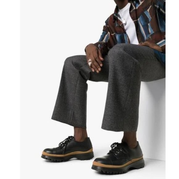 Prada Men's Brixxen Leather Derby Shoes - Picture 1 of 11